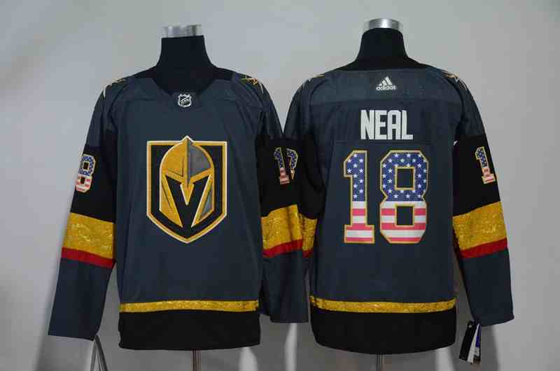 Vegas Golden Knights 18 James Neal Gray USA Flag Adidas Jersey