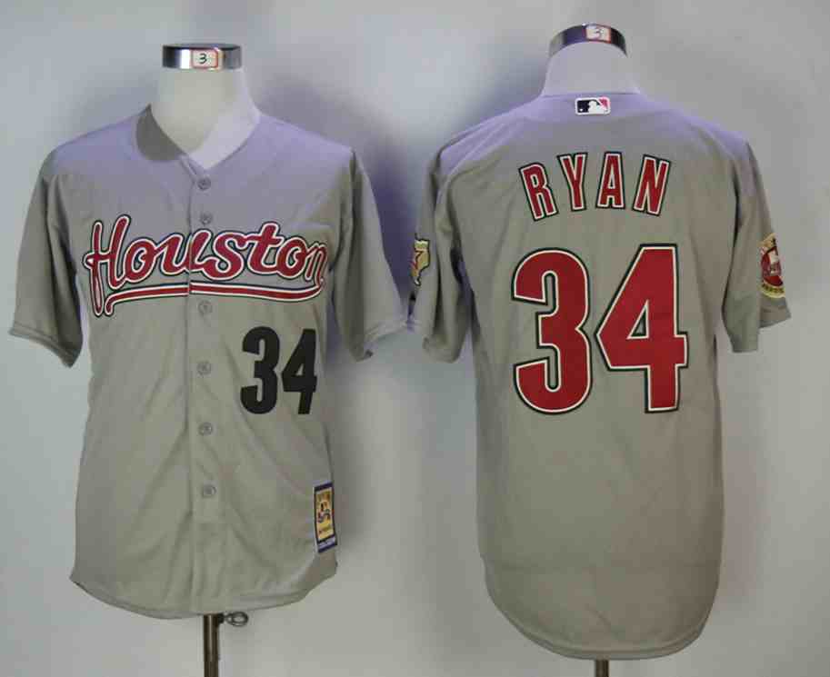 Astros 34 Nolan Ryan Gray Cooperstown Collection Jersey