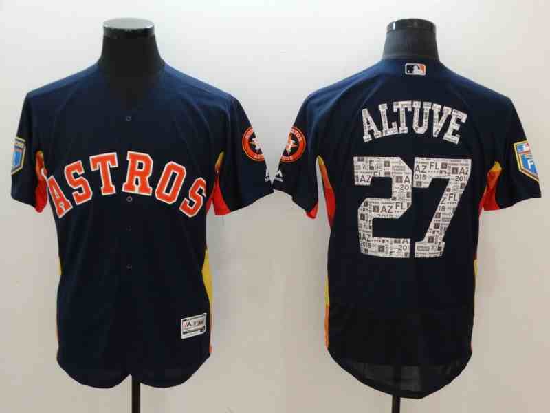 Astros 27 Jose Altuve Navy 2018 Spring Training Flexbase Jersey
