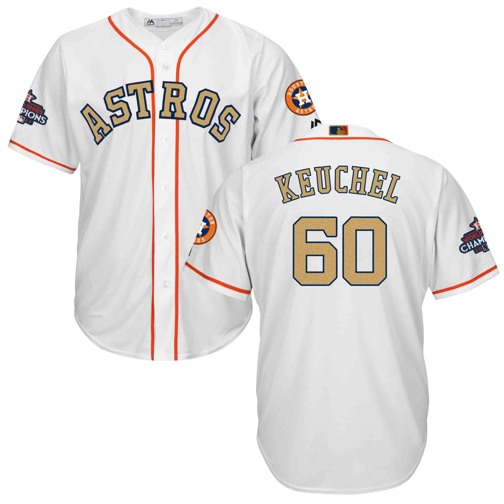 Astros 60 Dallas Keuchel White 2018 Gold Program Cool Base Jersey