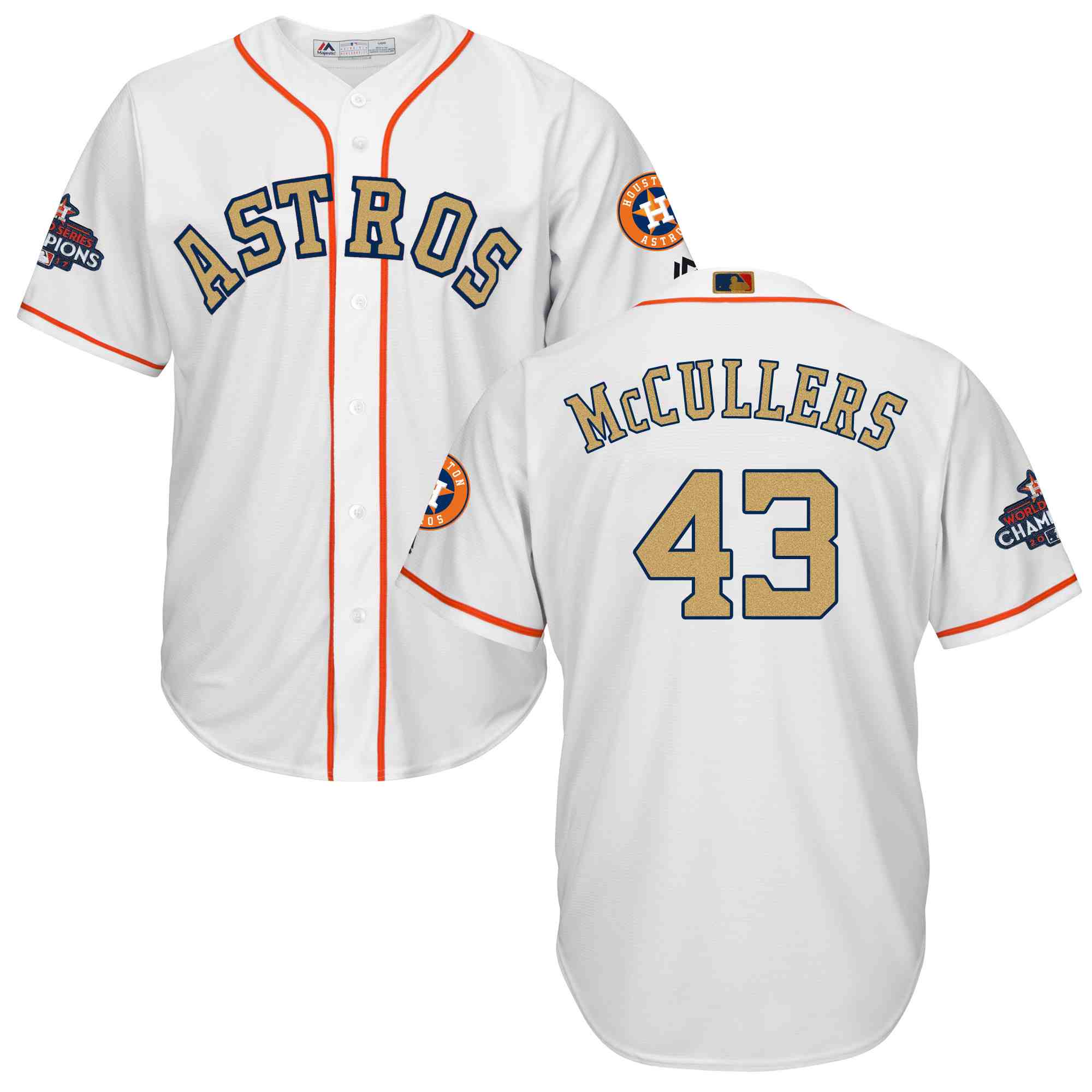 Astros 43 Lance McCullers White 2018 Gold Program Flexbase  Jersey