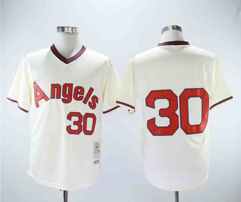Angels 30 Nolan Ryan Cream 1973 Throwback Jersey