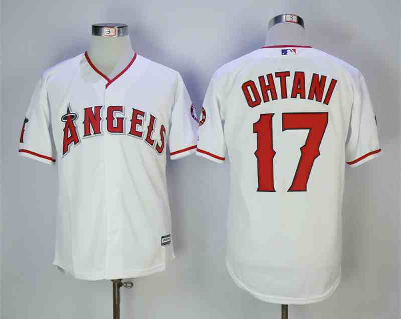 Angels 17 Shohei Ohtani White Cool Base Jersey