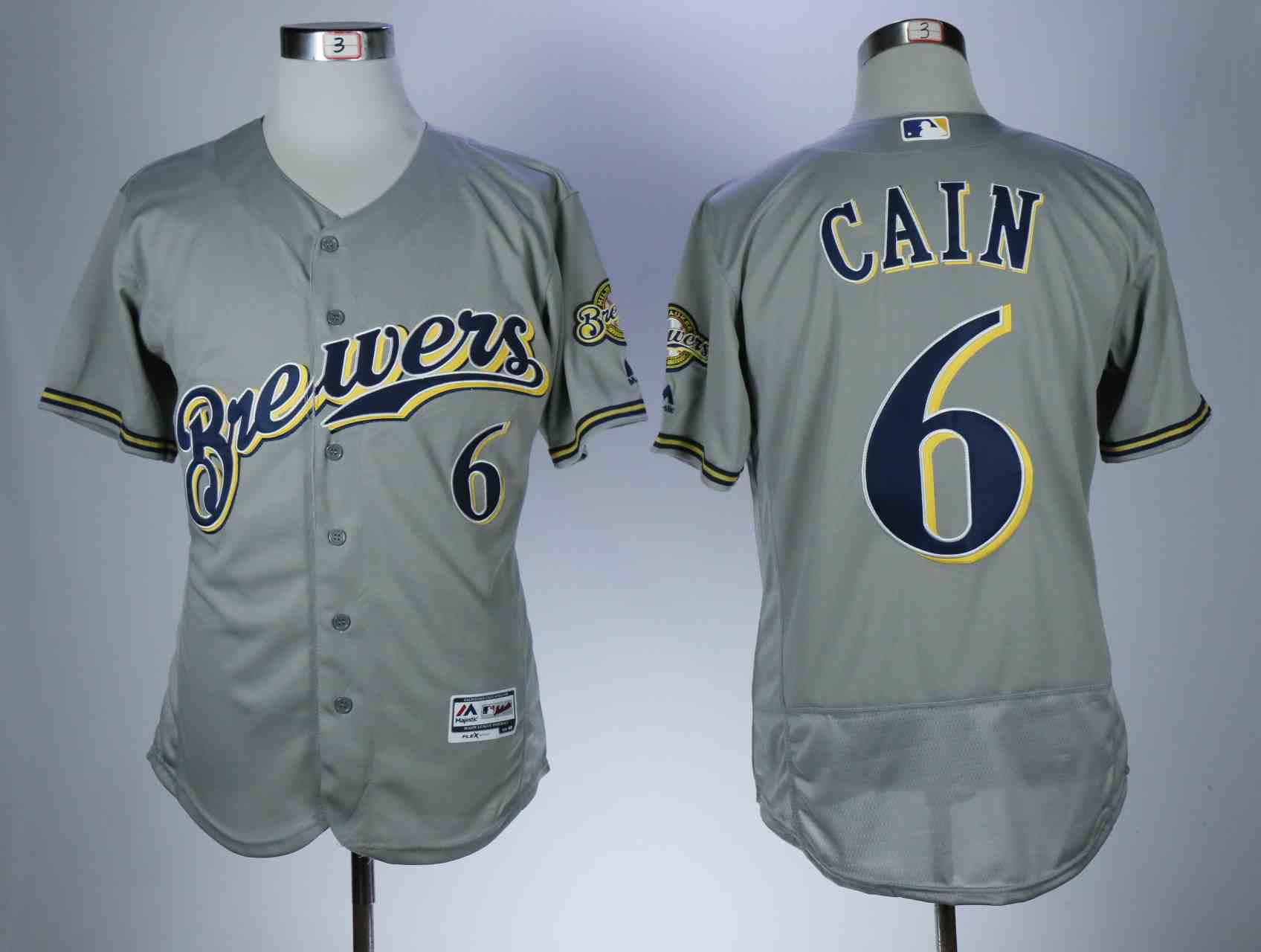 Brewers 6 Lorenzo Cain Gray Flexbase Jersey