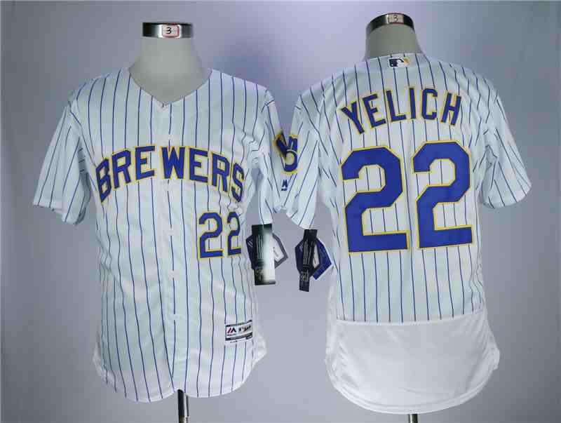 Brewers 22 Christian Yelich White Flexbase Jersey