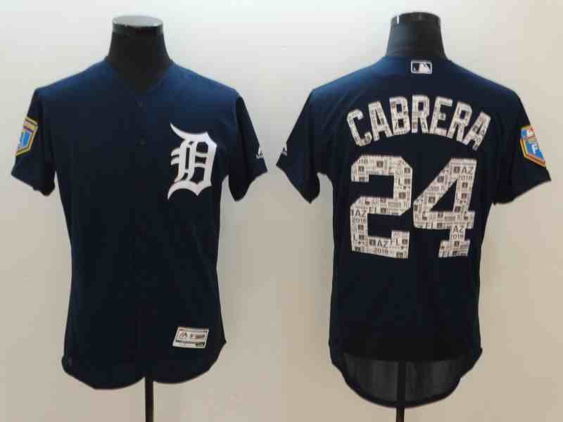 Tigers 24 Miguel Cabrera Navy 2018 Spring Training Flexbase Jersey