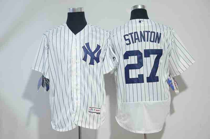 Yankees 27 Giancarlo Stanton White Flexbase  Jersey