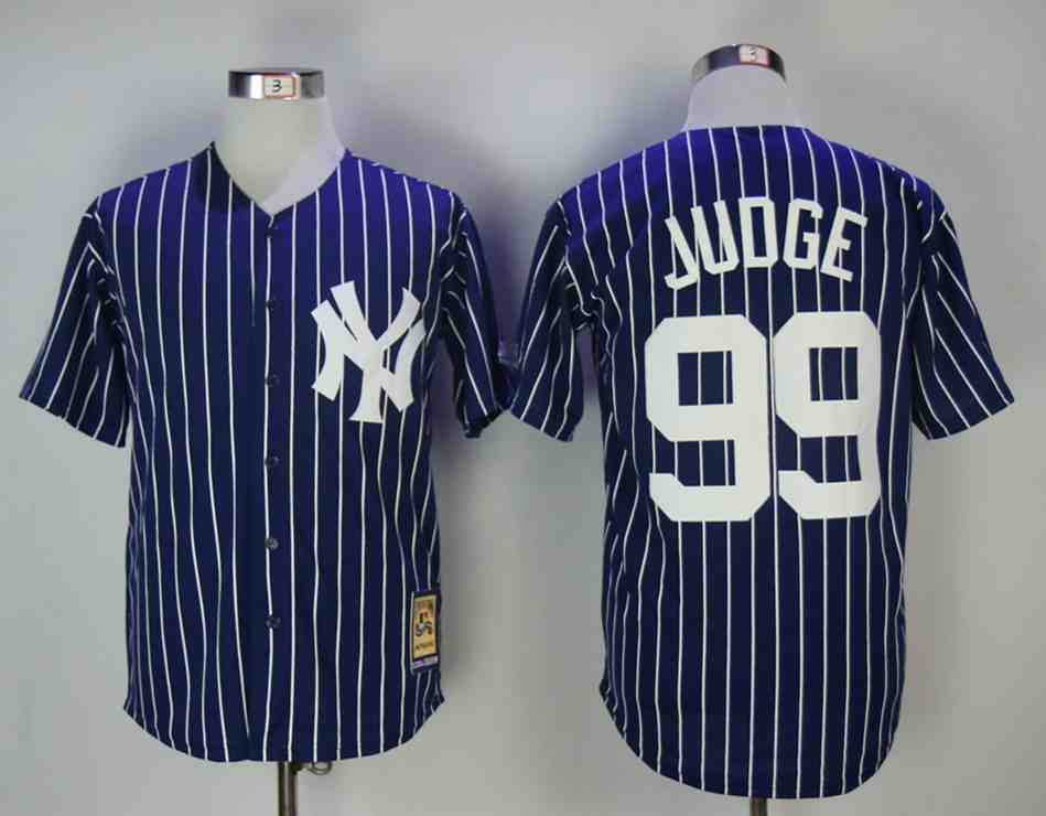 Yankees 99 Aaron Judge Navy 1973 Cooperstown Collection Jersey
