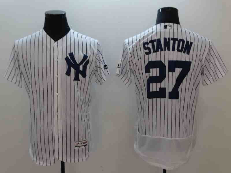 Yankees 27 Giancarlo Stanton White Flexbase   Jersey