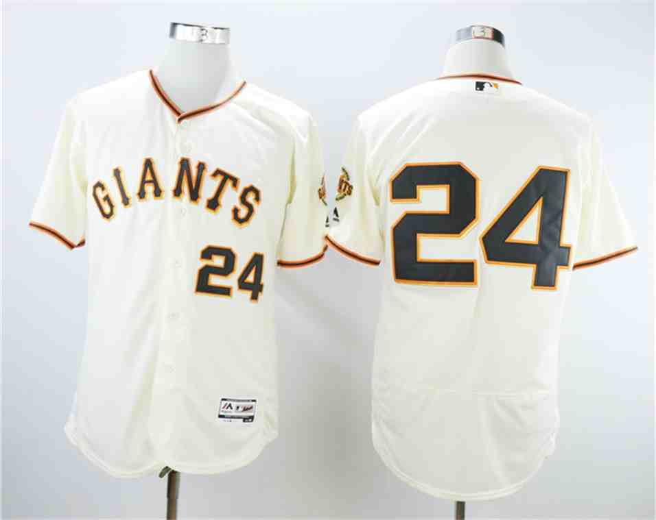Giants 24 Willie Mays Cream Flexbase  Jersey