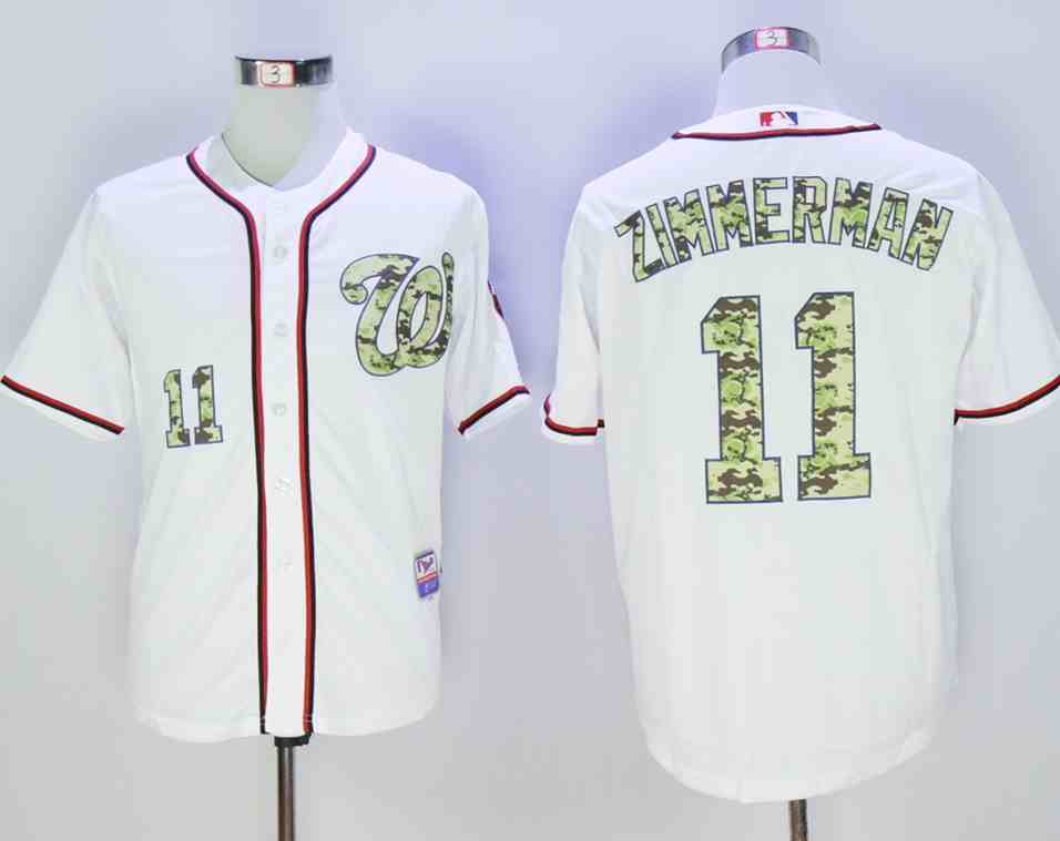 Nationals 11 Ryan Zimmerman White Camo Cool Base Jersey