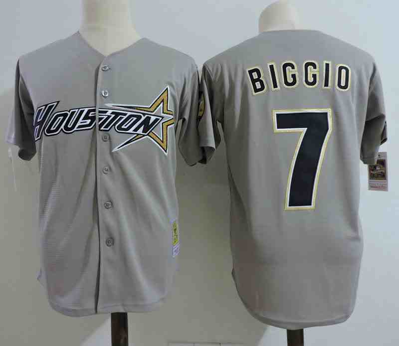 Astros 7 Craig Biggio Gray Cooperstown Collection  Jersey