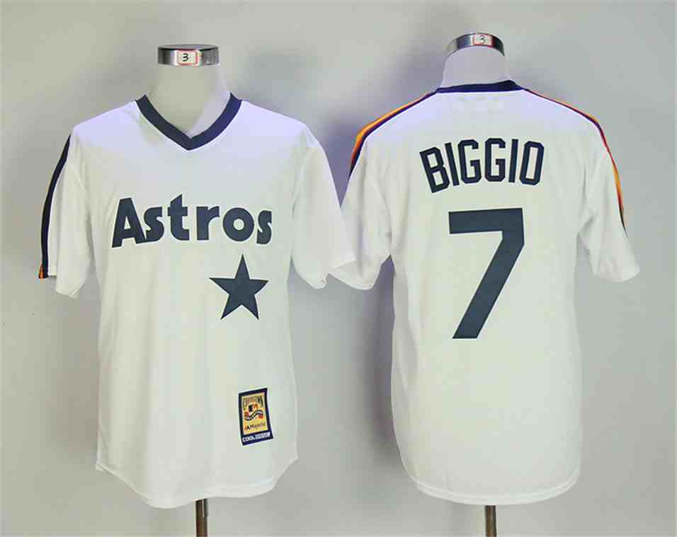 Astros 7 Craig Biggio White Cooperstown Collection Jersey