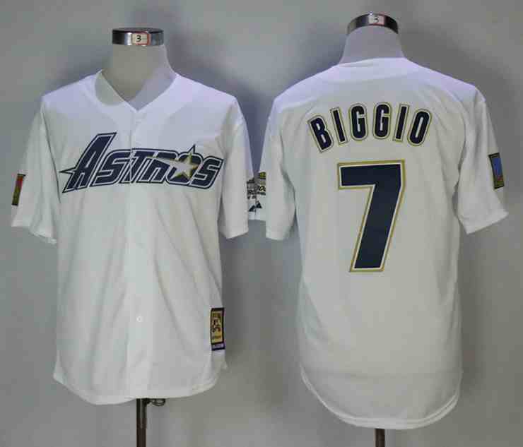 Astros 7 Craig Biggio White Cooperstown  Collection  Jersey