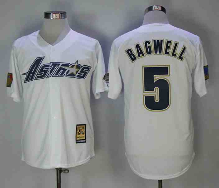 Astros 5 Jeff Bagwell White Cooperstown Collection  Jersey