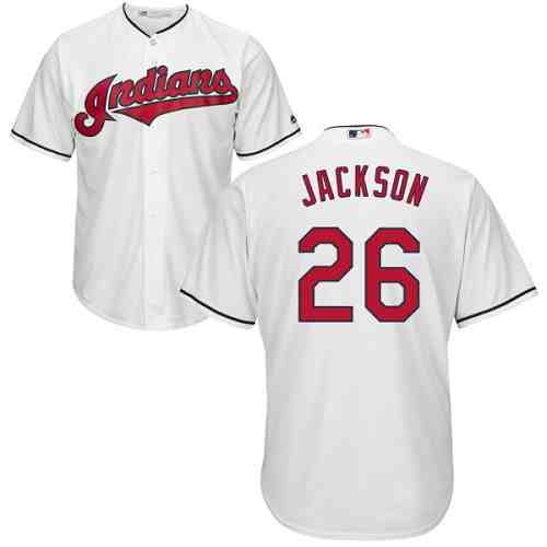 Indians 26 Austin Jackson White Youth Cool Base Jersey