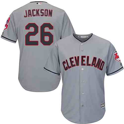 Indians 26 Austin Jackson Gray Youth Cool Base Jersey