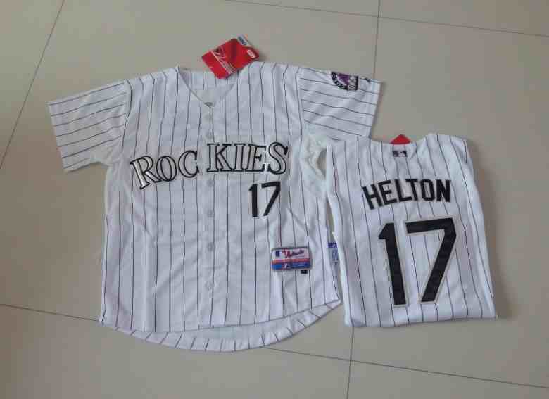 Rockies 17 Helton White Youth Jersey
