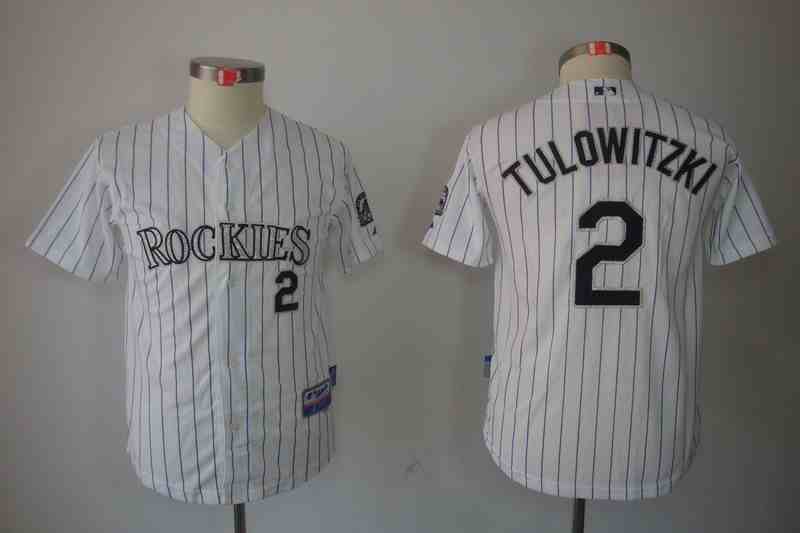 Rockies 2 Tulowitzki White Kids Jersey