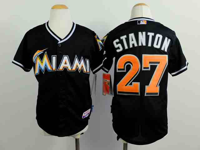 Marlins 27 Stanton Black Youth Jersey