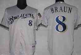 Brewers 8 Braun Grey Kids Jersey