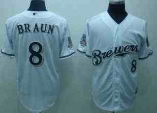 Brewers 8 Braun white Kids Jersey