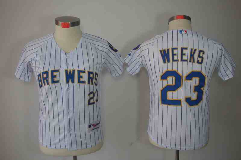Brewers 23 Weeks White Kids Jersey