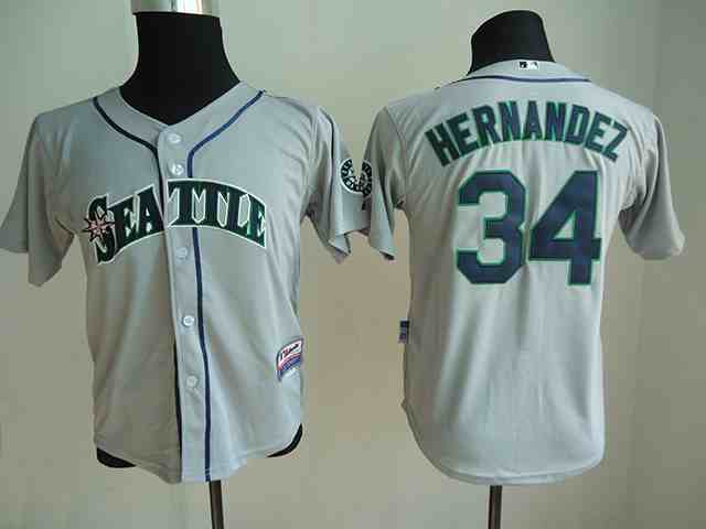 Mariners 34 Hernandez Grey Youth Jersey
