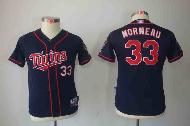 Twins 33 Justin Morneau Blue Kids Jersey