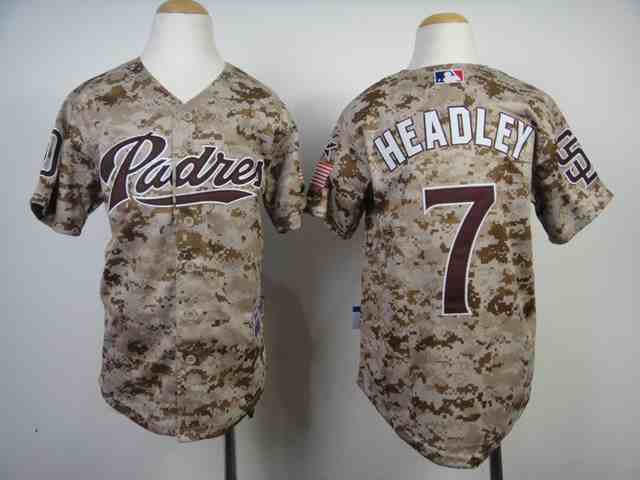 Padres 7 Headley Camo Youth Jersey