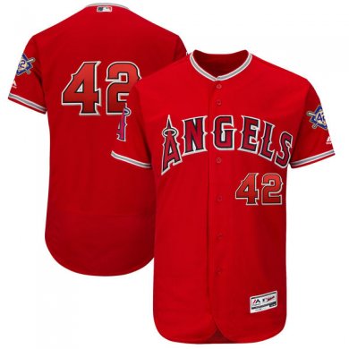 Men Los Angeles Angels Scarlet 2018 Jackie Robinson Day Flex Base Jersey