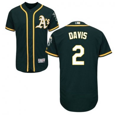 Athletics #2 Khris Davis Green Flexbase Authentic Collection Stitched Baseball Jersey