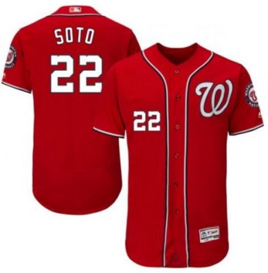 washington nationals 22 Juan Soto authentic scarlet flex base alternate collection jersey