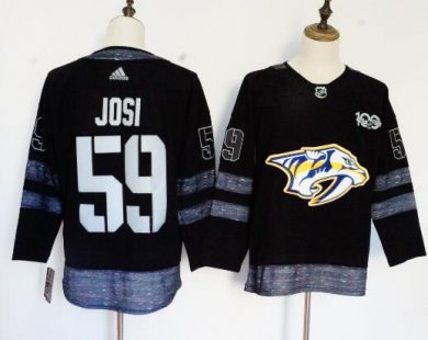 Predators #59 Roman Josi Black 1917 2017 100th Anniversary Adidas Jersey