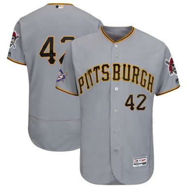 Men Pittsburgh Pirates Gray 2018 Jackie Robinson Day Flex Base Jersey