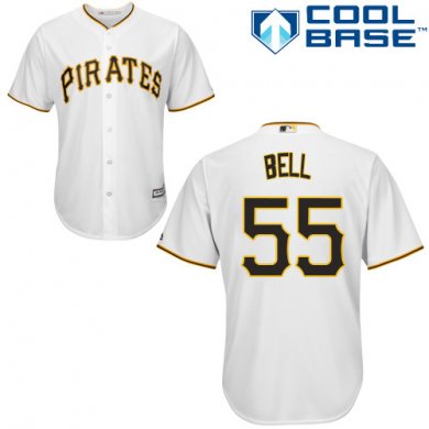 Pirates 55 Josh Bell White Cool Base Stitched Men MLB Jersey