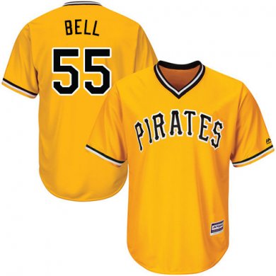 Pirates 55 Josh Bell Gold Cool Base Stitched Men MLB Jersey