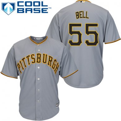 Pirates 55 Josh Bell Grey Cool Base Stitched Men MLB Jersey