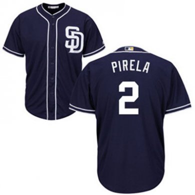 Padres #2 Jose Pirela Navy Blue New Cool Base Stitched Baseball Jersey