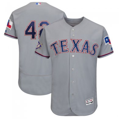 Men Texas Rangers Gray 2018 Jackie Robinson Day Flex Base Jersey