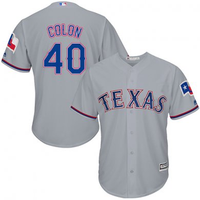 Men Texas Rangers #40 Bartolo Colon Grey Cool Base Jersey