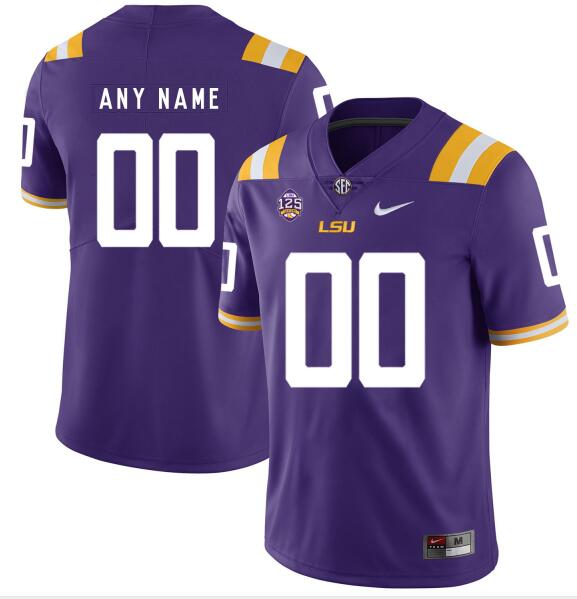 LSU Tigers Nike Custom Game Football Jersey - Purple
