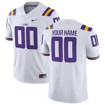 LSU Tigers Nike Custom Game Football Jersey - White