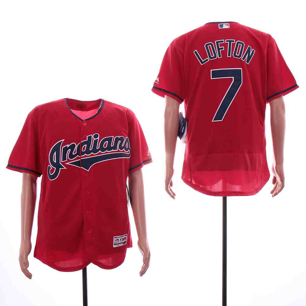 Indians 7 Kenny Lofton Red Flexbase Jersey