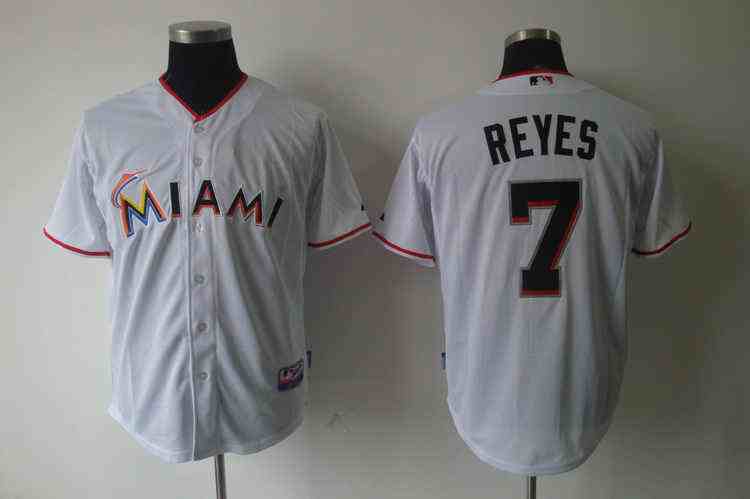 Marlins 7 REYES white jerseys
