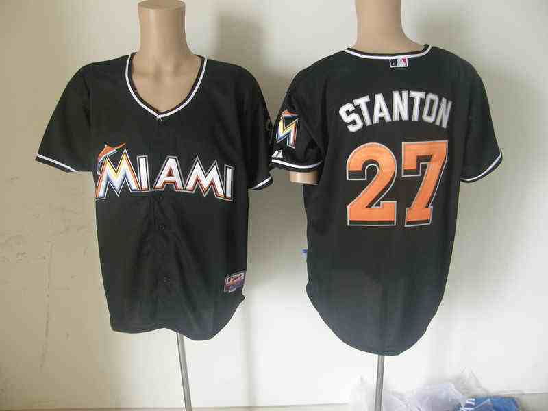 Marlins 27 STANTON Black jerseys