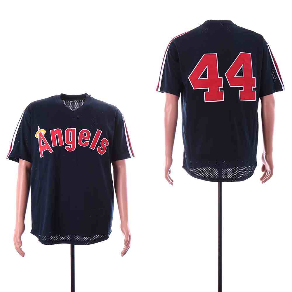 Angels 44 Reggie Jackson Navy BP Mesh Jersey