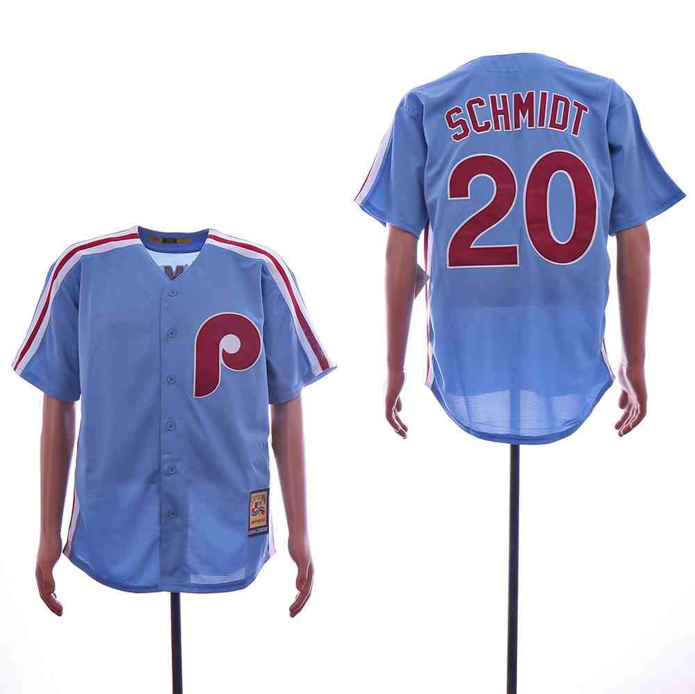 Phillies 20 Mike Schmidt Light Blue Alternate Cooperstown Collection Jersey