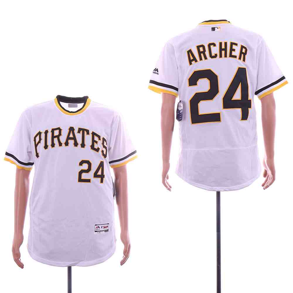 Pirates 24 Chris Archer White Throwback Flexbase Jersey