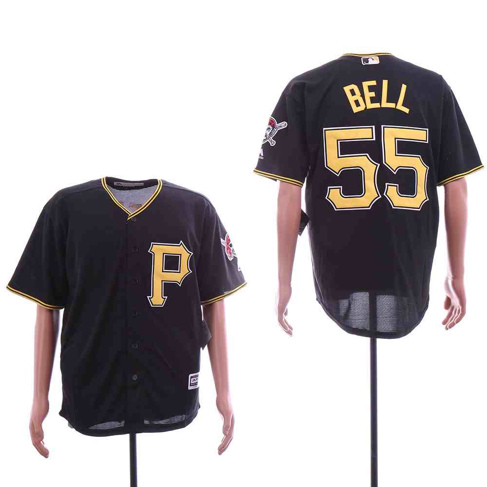 Pirates 55 Josh Bell Black Cool Base Jersey